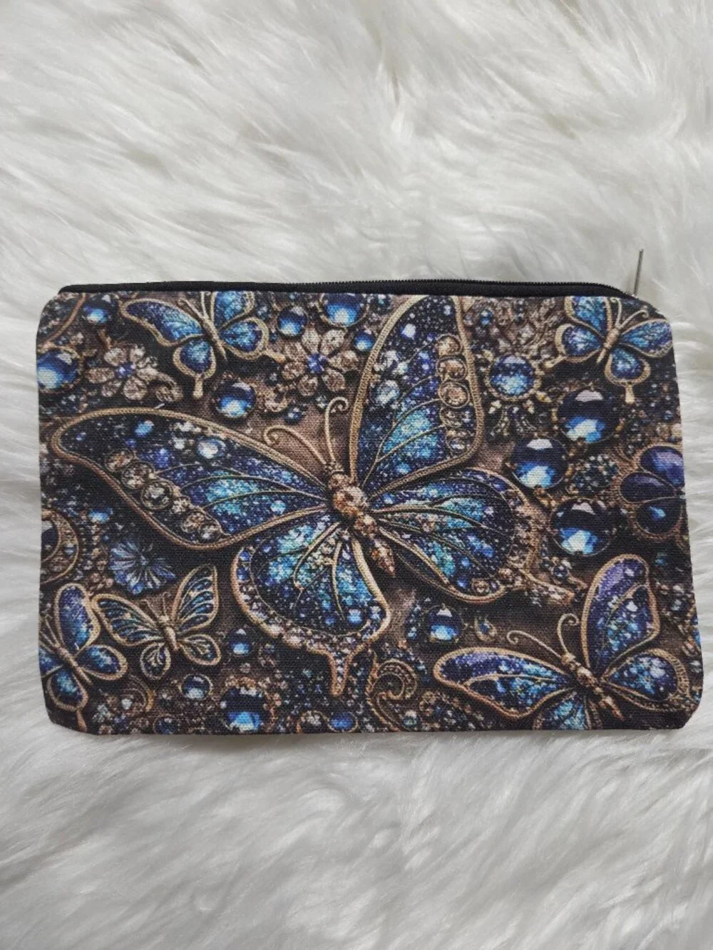 Butterfly Canvas Zipper Pouch
